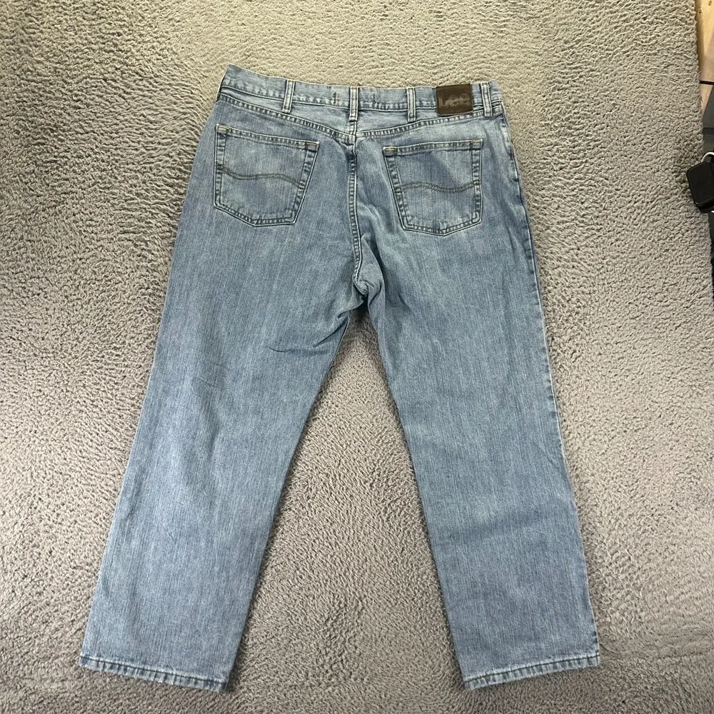 Lee Superior Comfort Jeans Men 38x29 Blue Cotton Denim Straight Relaxed Workwear